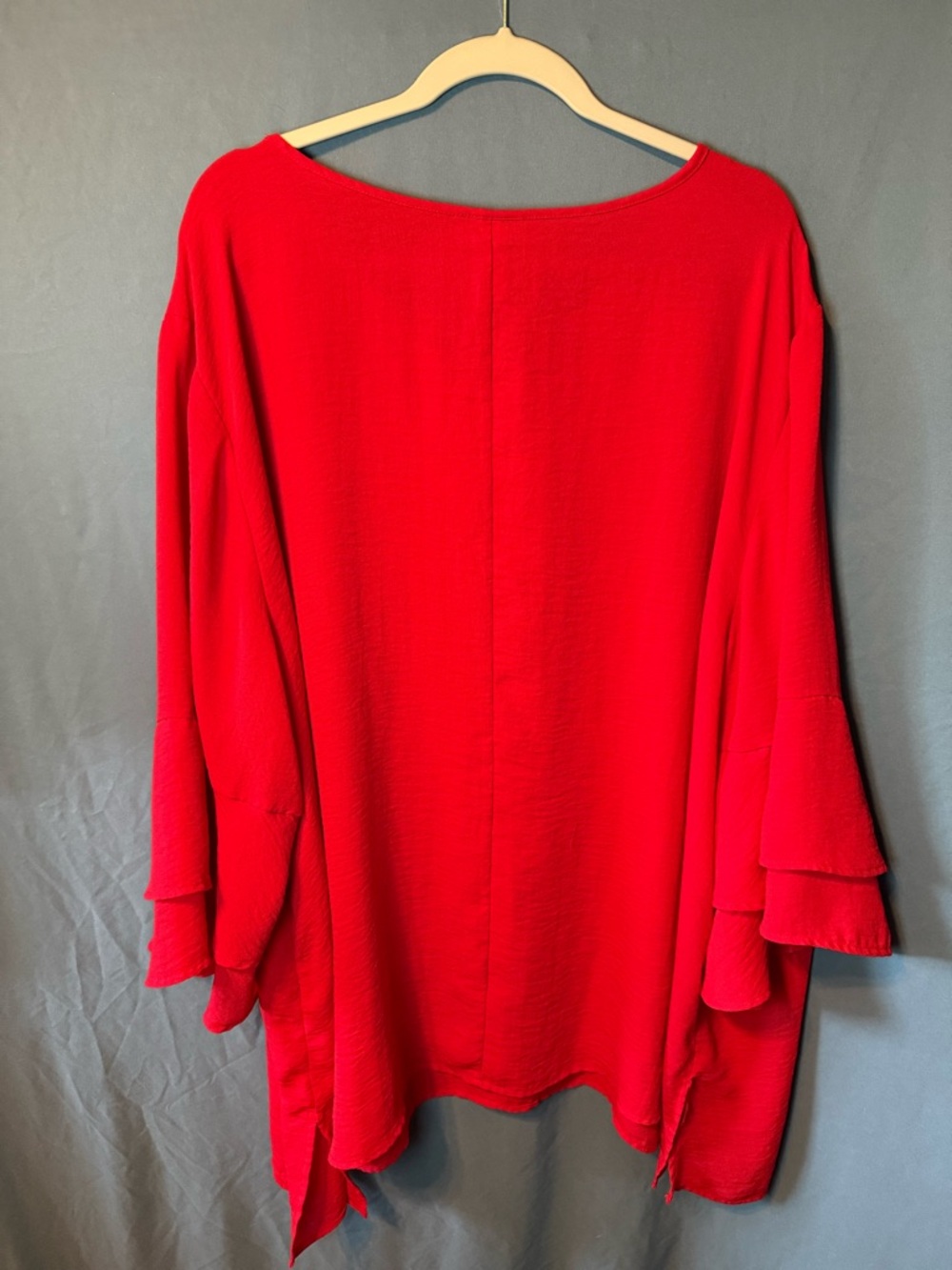 Catherine’s Red V-Neck Bell Sleeve Top - Picture 4 of 4